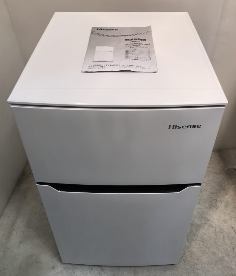 家電買取価格情報 大阪市西区 出張でのお買取 Hisense/ハイセンス 2ドア冷凍冷蔵庫 HRB95A 93L 右開き 大容量ドアポケット